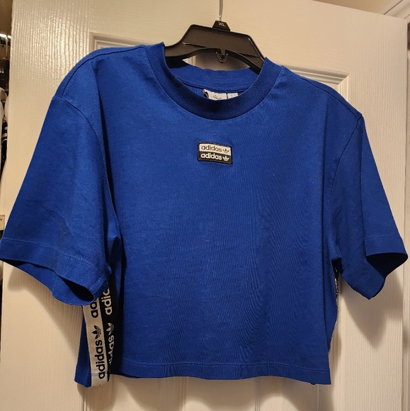 adidas Tops - Adidas Crop Blue T-Shirt